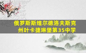 俄罗斯斯维尔德洛夫斯克州叶卡捷琳堡第35中学