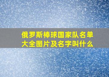 俄罗斯棒球国家队名单大全图片及名字叫什么