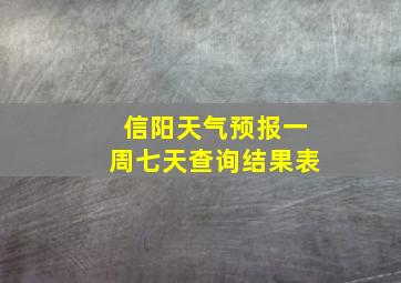 信阳天气预报一周七天查询结果表