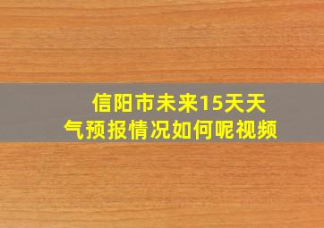 信阳市未来15天天气预报情况如何呢视频