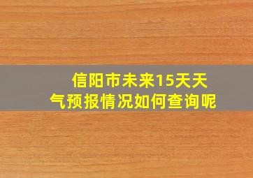 信阳市未来15天天气预报情况如何查询呢