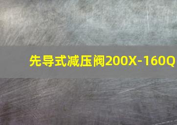 先导式减压阀200X-160Q