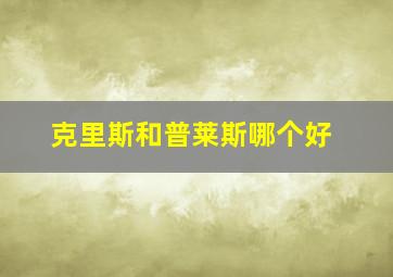 克里斯和普莱斯哪个好