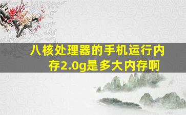 八核处理器的手机运行内存2.0g是多大内存啊