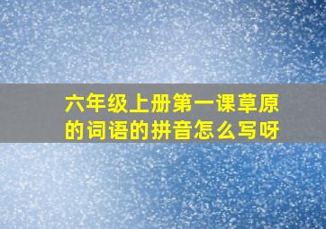 六年级上册第一课草原的词语的拼音怎么写呀