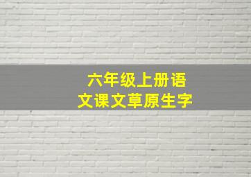 六年级上册语文课文草原生字