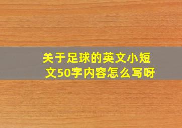 关于足球的英文小短文50字内容怎么写呀