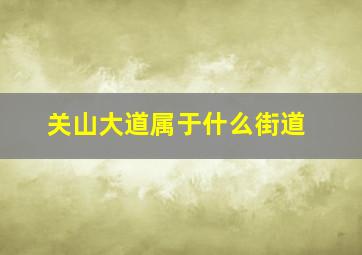 关山大道属于什么街道