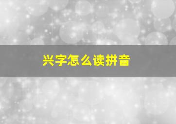 兴字怎么读拼音