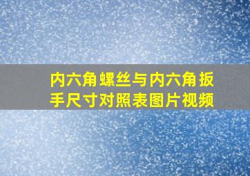 内六角螺丝与内六角扳手尺寸对照表图片视频