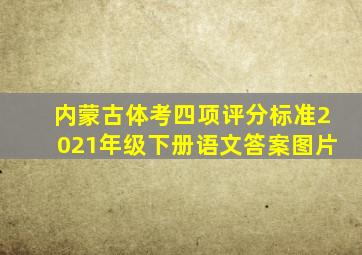 内蒙古体考四项评分标准2021年级下册语文答案图片