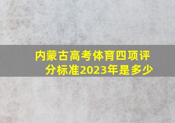 内蒙古高考体育四项评分标准2023年是多少