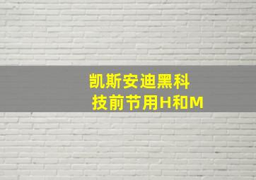 凯斯安迪黑科技前节用H和M