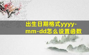 出生日期格式yyyy-mm-dd怎么设置函数