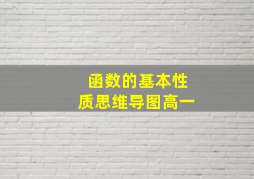 函数的基本性质思维导图高一