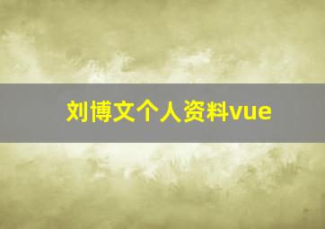 刘博文个人资料vue