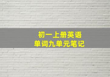 初一上册英语单词九单元笔记