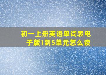 初一上册英语单词表电子版1到5单元怎么读