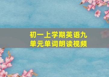 初一上学期英语九单元单词朗读视频