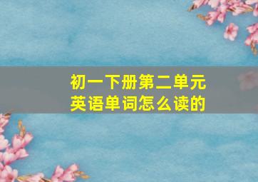 初一下册第二单元英语单词怎么读的