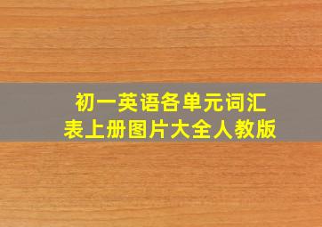 初一英语各单元词汇表上册图片大全人教版