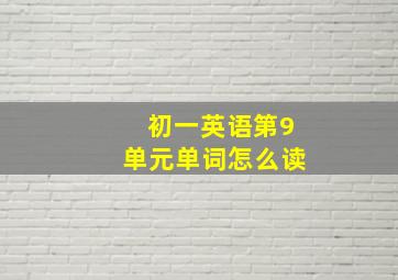 初一英语第9单元单词怎么读