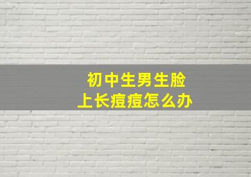 初中生男生脸上长痘痘怎么办