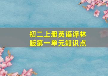 初二上册英语译林版第一单元知识点