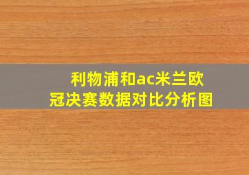 利物浦和ac米兰欧冠决赛数据对比分析图