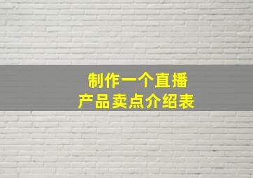 制作一个直播产品卖点介绍表