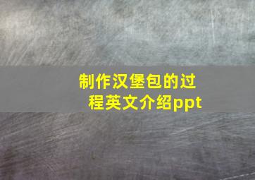 制作汉堡包的过程英文介绍ppt