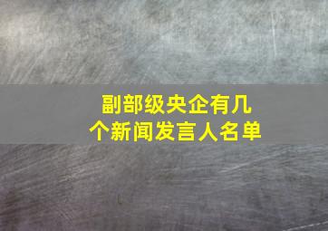 副部级央企有几个新闻发言人名单