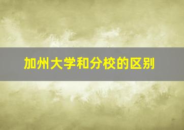 加州大学和分校的区别