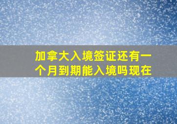 加拿大入境签证还有一个月到期能入境吗现在