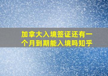 加拿大入境签证还有一个月到期能入境吗知乎