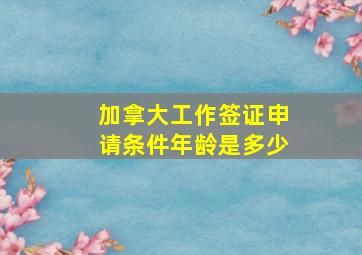 加拿大工作签证申请条件年龄是多少