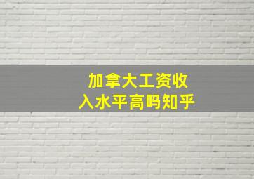 加拿大工资收入水平高吗知乎