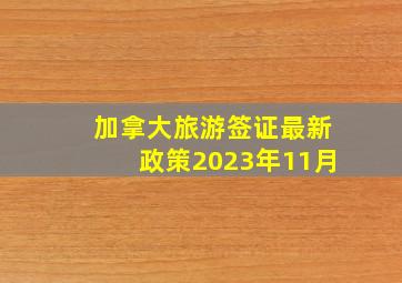 加拿大旅游签证最新政策2023年11月