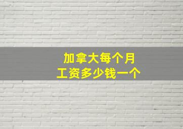 加拿大每个月工资多少钱一个