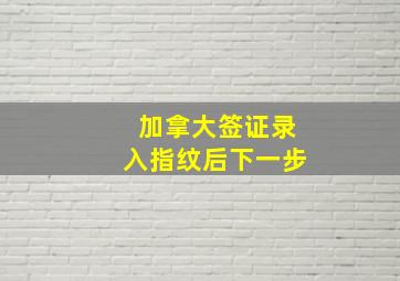 加拿大签证录入指纹后下一步