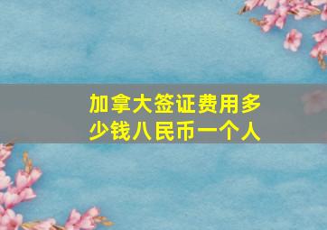 加拿大签证费用多少钱八民币一个人