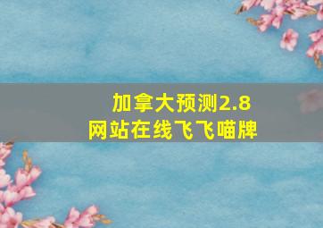 加拿大预测2.8网站在线飞飞喵牌