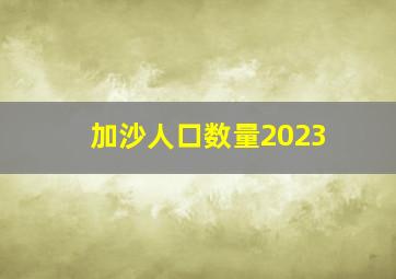 加沙人口数量2023