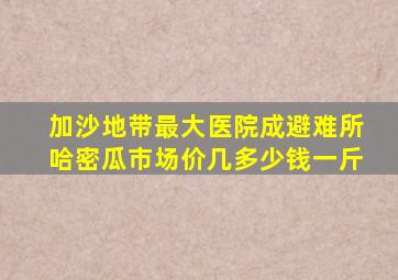 加沙地带最大医院成避难所哈密瓜市场价几多少钱一斤