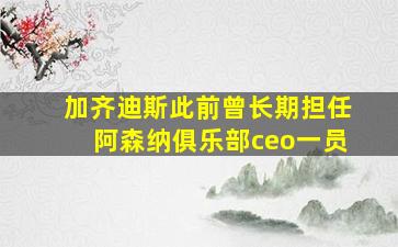 加齐迪斯此前曾长期担任阿森纳俱乐部ceo一员