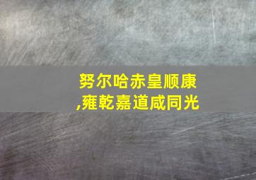 努尔哈赤皇顺康,雍乾嘉道咸同光