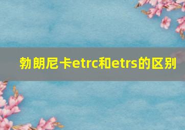 勃朗尼卡etrc和etrs的区别