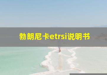 勃朗尼卡etrsi说明书