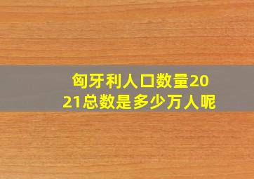 匈牙利人口数量2021总数是多少万人呢