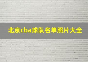 北京cba球队名单照片大全